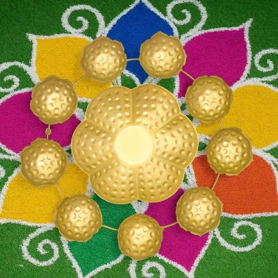 New 2025 Decorative Metal Urli Bowl for Home Alter or Deepavali Decoration