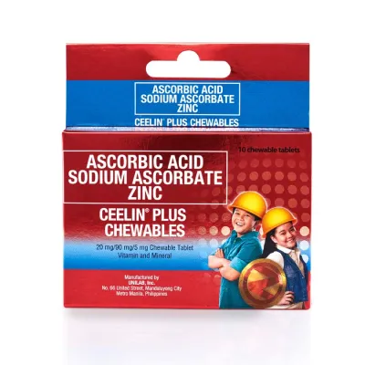 Unilab Ceelin Plus 10 Chewable Tablets Ascorbic Acid Sodium Ascorbate Zinc