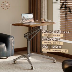 Pneumatic lifting computer desk standing workbench household writing desk office desk small notebook movable desk