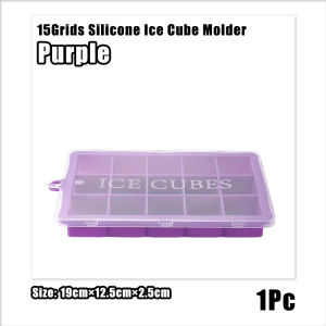 15Grids Silicone Ice Cube Molder - DIY Ice Cube - Square Shape Ice Jelly Mold - Fruit Popsicle Maker