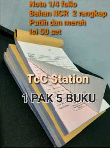 1 PAK 5 BUKU Bon Nota Kontan 2 Ply 1/4folio Isi 100 lembar 2 Rangkap Bahan Carbon NCR 1/4 Folio 2ply Putih Merah 1/4f 1/4F 50 sheet Bon faktur Kecil Nota Cash 2ply Nota Faktur 2 rangkap Nota Kecil 2 ply Isi 100 lembar