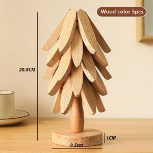 Trivet Bamboo Tree Shape Coaster Foldable Heat Resistant Hot Pot Pan Mat Table Tapak Periuk