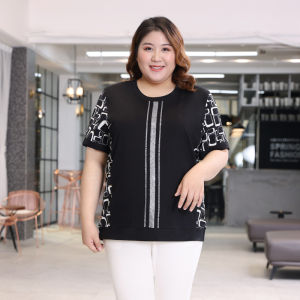 7XL 120KG Plus Size T-Shirts Tops For Womens 2022 Summer Coat Fat Women Short-Sleeved Loose and Thin Korean Style T-Shirt