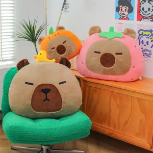 YONGCIXU Simulation Capybara Plush Pillow Cartoon Fluffy Capibara Fluffty Doll Sleeping Pillow 38cm Capybara Throw Pillow Christmas Toy