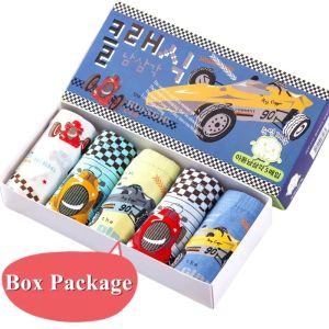 5-Piece Washable Childrens Cotton Triangle Underwear Soft Breathable Elastic Boys Briefs Racing Car Pattern Kids Triangle Pants2026