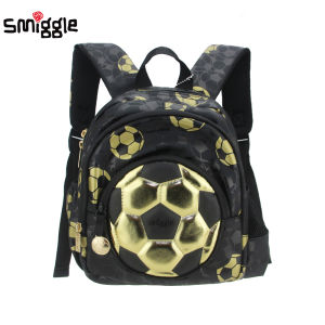 กระเป๋านักเรียนของเด็กผู้ชายกระเป๋าสะพายหลังของเด็กผู้ชายขนาด11นิ้วการ์ตูนเด็กอนุบาลฟุตบอลสีทองน่ารัก