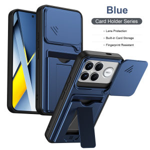 Camera Lens Protection Phone Case for Xiaomi Poco F8 Ultra F8U 5G Shell Solid Color Wallet Card Slot Push Pull invisable Bracket for POCO F8Ultra