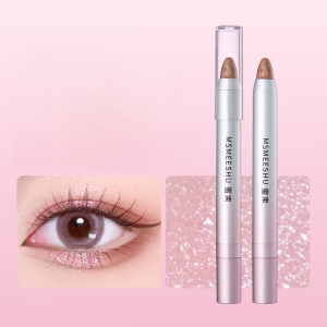 Pearlescent Matte Glitter Waterproof Eyeshadow Pencil for All Year Round Women Beginners  Brightening  Highlighter  Dewy White