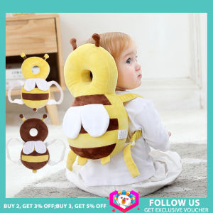 VREN หมอนเด็กทารกหัวป้องกันหมอนนุ่มเด็กวัยหัดเดินหมอนป้องกันการตกการ์ตูนผึ้งเบาะตกแต่งเด็ก