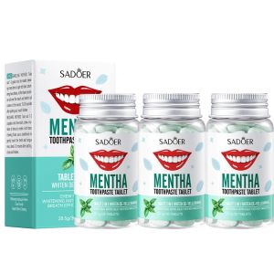 30pcs Mint Toothpaste Tablets Portable Fresh Breath WhiteningTeeth Deodorizing Cleaning Oral Cavity