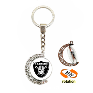 NFL American Football Team Double-Sided Time Stone Crescent Keychain Automobile Hanging Ornament