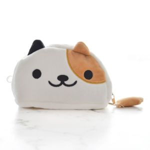 LKMART School Supplies Cute Cartoon Cat Pen Bag Handbook Bag Makeup Organizer Stationery Organizer Plush Pencil Bag Cat Pencil Bags Cosmetic Cases