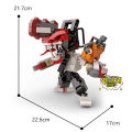 Mô hình Chainsaw Man - Mô hình lắp ghép Denji Pochita 239pcs - Nhân vật Denji hóa quỷ cưa máy Pochita Lego xếp hình 23cm. 