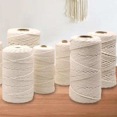 Macrame rope macrame cord 3-strand twisted natural cotton cord 1.5mm 3mm 4mm 5mm Handmade Plant Hanger Wall Hanging