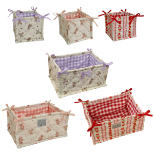 Sturdy Quilted Cotton Storage Basket for Organizing Desks In Homes Offices Supplies and Dormitories Daily Casual Use