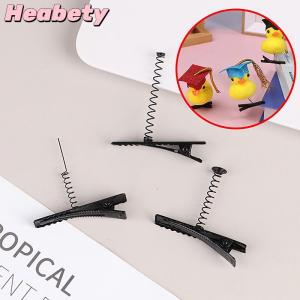 Heabety 10Pcs Black Metal Pinch Alligator Hair Clips 40mm With Wire Coil Spring Craft Hairpin For Fashion Party Favor Children Toy