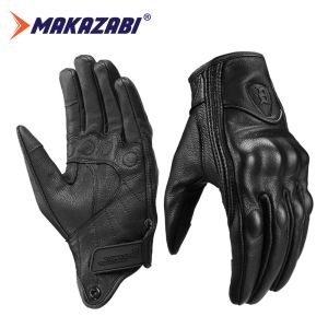 GHOST leather cowhide riding work hand Protective Leather Full Finger Motorcycle Gloves racing glove for gloves cycling racing