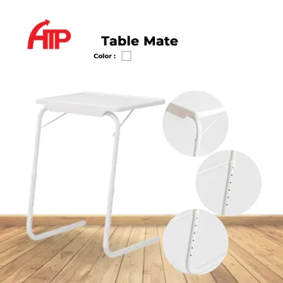 ATP Household Multi-Purpose Folding Portable Children Table Mate Laptop Table Adjustable Study Table - White