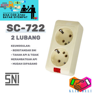 Klik-Beli Stop Kontak Tanpa Kabel 2 Lubang SNI Colokan Listrik + Non Saklar