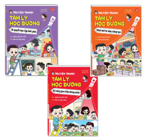 Sách - COMBO 3C Truyện tranh tâm lý học đường - Bí quyết học tập bứt phá Khai mở tu duy sáng tạo Kỹ năng giao tiếp thông minh
