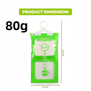 100pcs 80g/bagWardrobe Hanging Moisture Absorbent Bags Anti-Mold Desiccant Packets Closet Cabinet Dehumidifier Bag Keep Working Hanging Dehumidifier Bags Rain Drying Bag Wardrobe Hanging Hygroscopic Desiccant Bag Rainy season Essentials Household Hanging