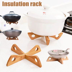 Cross Tray Holder Wooden Removable Table Mat Anti-Heat Steam Table Mat Household Kitchen Anti-Slip Wooden Mat Gadget
