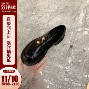 Giá khuyến mãi [sheii Su Yinyin. ] Nghệ thuật Milan ~ Giày lười nữ da thật khắc khóa vàng đế dày