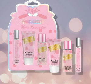 【Fans tone】Pink In Sweet High Quality Body Lotion Body Mist 3pcs/set Women Perfume Body Mist Gift Set