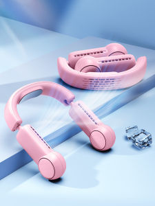 New Folding Quạt Đeo Cổ 3000Mah/5000 Mah Có Thể Sạc Qua USB Mini Vaneless Lười Biếng Quạt Tản Nhiệt Di Động Ngoài Trời Im Lặng Thể Thao Quạt Điều Hòa Không Khí