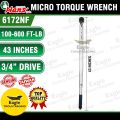 Hans Click Torque Wrench Heavy Duty Tools 6172NF 3/4  Drive 42 inch | 100-600 ft lbs. 