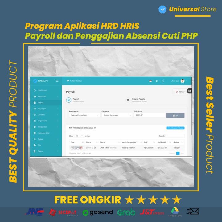 Source Code Program Aplikasi HRD HRIS Payroll dan Penggajian Absensi ...