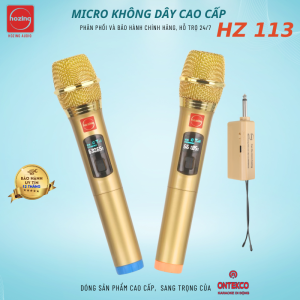 Micro không dây cao cấp thiết kế mới công nghệ chíp thu âm lọc âm mới HZ113 dùng cho âm ly loa kéo mixer ...