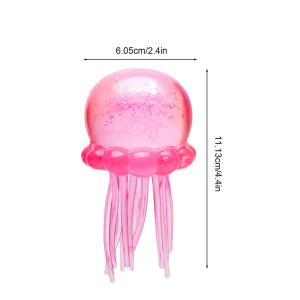 Schylling Nee Doh Jelly Squish Sparkly Blue Purple Pink Squishy Jellyfish Sensory Toy Squeezing Stress Reliever
