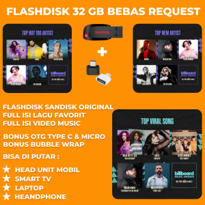 Flashdisk Sandisk 16GB Bebas Request Lagu Lagu Favorit Bonus Otg