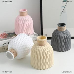 [COD] Millennium 1PC Water Ripple Plastic Vase Wave Flower Pot Arrangement Modern Nordic Style Home Living Room Desktop Decoration Ornament