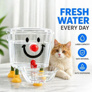 3L/5L Pet Water Dispenser Gravity Fed Large Capacity Transparent Bottle For Cats Dogs