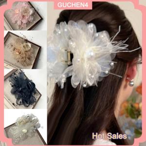 GUCHEN4🎀 Thời trang khí lưới cung hạt tua phụ nữ đuôi ngựa cá mập Clip cô gái phụ kiện mũ nón