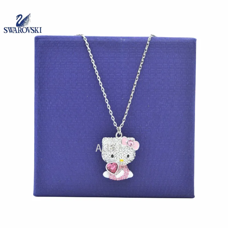 SWAROVSKI necklace Hello Kitty Pink Cat Necklace Cute Collar