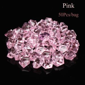 【Ready Stock+COD】 50Pcs/bag Art Home Garden Colorful Cobblestones Fish Tank Decor Aquarium Landscape Artificial Stones Vase Filler Crystal Ice Cubes Pebbles