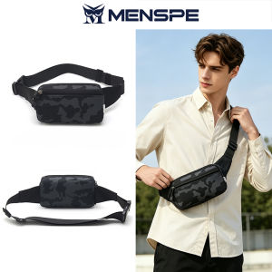MENSPE Men Sports Waist Bag Fashion Men Bag Chest Bag Shoulder Bag Sports Bag Waterproof Oxford Dual Zipper Large Capacity Design Running Bum Bag Portable Gym Bag for Running Cycling Hiking Walking