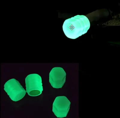 T2P Fluorescent Car/Motorcycle Tyre Valve Caps Luminous Stem Caps Glow The Dark Tire Accessories