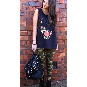 🌹READY STOCK🌹 Sport Pants Army Pattern / Seluar Bersenam Corak Askar Wanita Cotton Selesa casual smart sport ladies