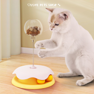 Đồ chơi cho Mèo tháp banh gắn quả cầu rò rỉ thức ăn - Love Pets Shop