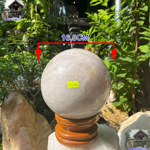 Quả cầu thạch anh hồng trấn trạch và xua đuổi âm khí-16.5cm-6.5kg-QC1104