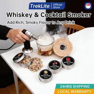 [SG] Whiskey Smoker Kit Torch No Butane No gas 4 Wood Chips Cocktail Infuser