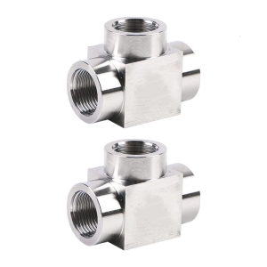 2Pcs High Pressure Pipe Fitting Adapter Stainless Steel 3 Way Hose Adapter T Joint Connector Coupler Easy to Install