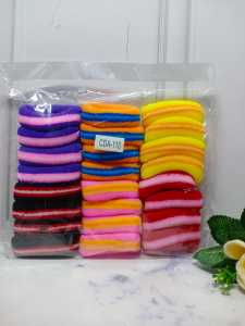 ikat rambut donat garis isi 24pcs