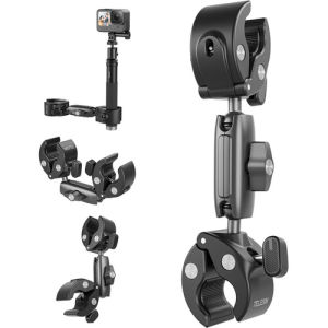 TELESIN Bracket Bicycle Motorcycle Aluminum Handlebar Double Clamp Mount Invisible Stick Insta360 GoPro Dji Osmo 360