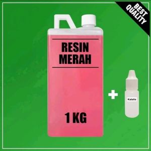 Resin Merah1kg + katalis 100ml/untuk menambah Nat Marmergranit