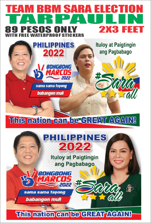 BBM SARA ELECTION TARPAULIN with free stickers Lazada PH